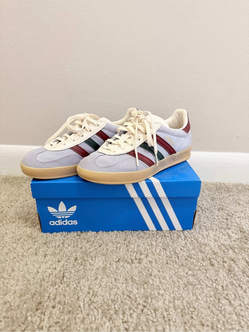 Adidas Gazelle Indoor Blue Dawn Burgundy Green Women’s 5.5